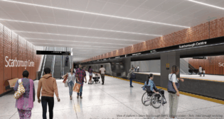 Metrolinx’s Scarborough Subway Extension project will bring the Toronto Transit Commission’s Line 2 subway service 4.8 miles (7.8 kilometers) farther into Scarborough. (Rendering Courtesy of Sener)